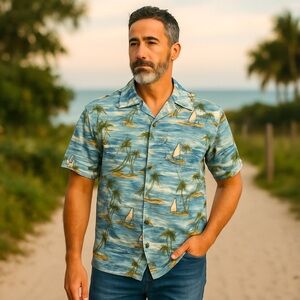 RJC Hawaiian Shirt (made in Hawaii). Size Medium